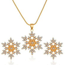 将图片加载到图库查看器，2 Pcs/set Snowflake Necklace Earrings Christmas Luxury Jewelry Accessories Christmas Valentine&#39;s Party Gifts 2020 Silver Color
