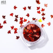 将图片加载到图库查看器，1 Box Maple Leaves Nail Art Sequins Holographic Glitter Flakes Paillette Chameleon Stickers For Nails Autumn Design Decor SA1528
