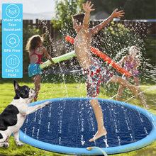 将图片加载到图库查看器，150cm Water Sprinkler can spray spout to dispe Pad for Kids Pets Dogs Outdoor Water Play Mat Dog Bath Pool
