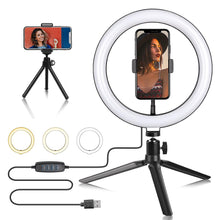 将图片加载到图库查看器，10 &quot; Ring Light Camera Tripod Mini Camera Holder Slip Clip Set
