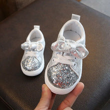 将图片加载到图库查看器，1-3 Years Toddler Baby Girls Bow Sequin Crib Shoe Casual Shoes Dress Shoes
