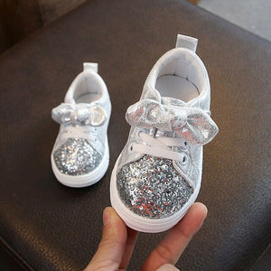 1-3 Years Toddler Baby Girls Bow Sequin Crib Shoe Casual Shoes Dress Shoes