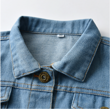 将图片加载到图库查看器，Top Spring Autumn Kids Casual Jacket Girls Ripped Holes Jeans Coats Little Boys Girls Denim Outerwear Costume
