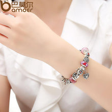 将图片加载到图库查看器，BAMOER Silver Charms Bracelet &amp; Bangles With Queen Crown Beads PA1823
