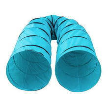 将图片加载到图库查看器，18&#39; Agility Training Tunnel Pet Dog Play Outdoor Obedience Exercise Equipment Blue
