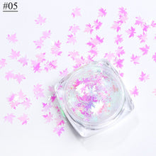 将图片加载到图库查看器，1 Box Maple Leaves Nail Art Sequins Holographic Glitter Flakes Paillette Chameleon Stickers For Nails Autumn Design Decor SA1528
