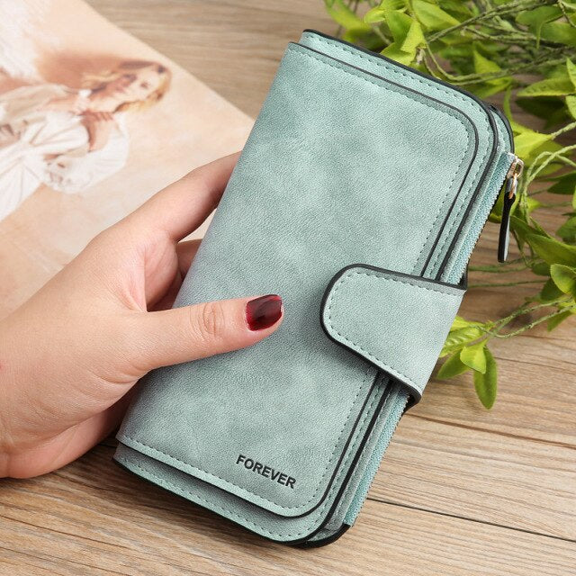 Man Women's Pu Leather Wallet Coin Clutch Hasp Zipper Long Ladies Purse 2021 Casual Solid Three Fold Unisex Wallets Women
