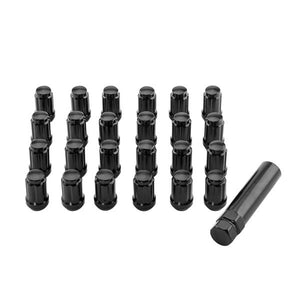 24pcs Spline Lug Nuts 12x1.5 for Toyota Tacoma Tundra FJ Cruiser & More Black