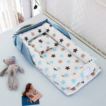 将图片加载到图库查看器，Portable Newborn Baby Crib Nest Bed for Baby Boys Girls Travel Infant Cotton Cradle Crib Baby Sleeping Set
