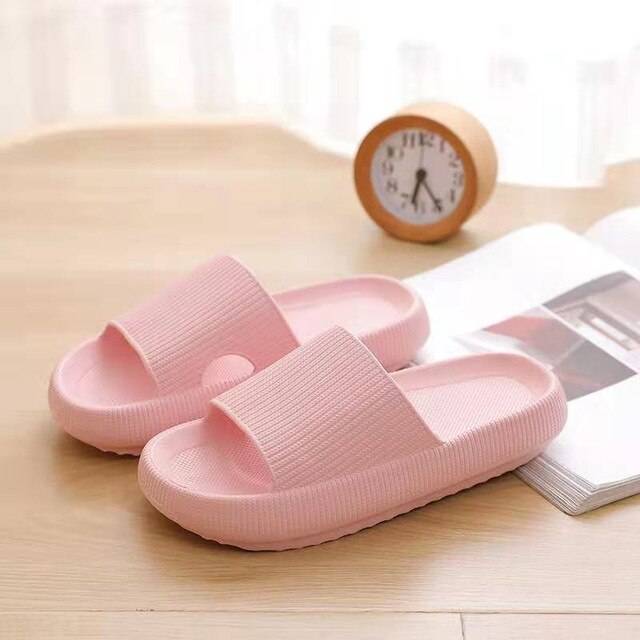 Thick Sole House Slippers Men Women Non-slip Bathroom Footwear Boys Girls Lovers Flops Summer Beach Sandals Large Women Shoes