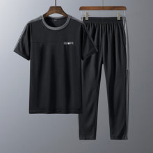 将图片加载到图库查看器，Tracksuits Men Sweatshirt Sporting 2020 New Summer T-shirt + Pants + Short Casual Track Suit Fashion Sportswear Fitness Jogger
