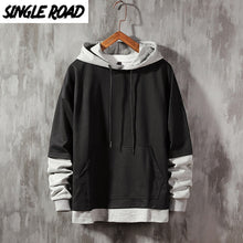 将图片加载到图库查看器，SingleRoad Men&#39;s Hoodies Men 2020 Plain Patchwork Sweatshirt Male Pullover Hip Hop Harajuku Japanese Streetwear White Hoodie Men
