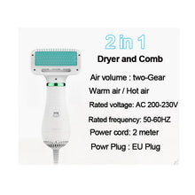 将图片加载到图库查看器，2-In-1 Portable Dog Dryer Dog Hair Dryer And Comb Brush Pet Grooming Cat Hair Comb Dog Fur Blower Low Noise
