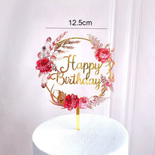 将图片加载到图库查看器，Gold Unicorn Acrylic Cake Topper Flamingo Happy Birthday Cupcake Topper For Baby Shower Mermaid Unicorn Party Cake Decorations
