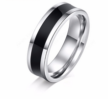 将图片加载到图库查看器，Titanium Stainless Steel Rings For Women Polishing Cool Black Fashion Jewelry Wholesale NO.R176

