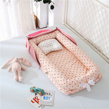 将图片加载到图库查看器，Portable Newborn Baby Crib Nest Bed for Baby Boys Girls Travel Infant Cotton Cradle Crib Baby Sleeping Set
