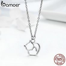 将图片加载到图库查看器，BAMOER 925 Sterling Silver Lovely Cat Exquisite Women Pendant Necklace SCN188
