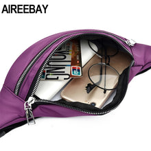 将图片加载到图库查看器，AIREEBAY 2020 New Fanny Pack For Women Waterproof  Waist Bags Ladies Fashion Bum Bag Travel Crossbody Chest Bags Unisex Hip Bag
