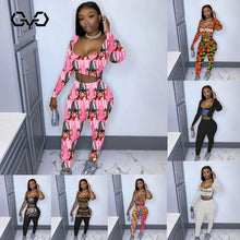 将图片加载到图库查看器，QYQ Skittles Candy Booty Two Piece Set Women Top And Pants Cute Bodycon Leggings Sport Plus Size Snack Fruity Gusher Long Sleeve
