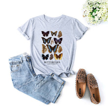 将图片加载到图库查看器，Butterfly Aesthetic T Shirt Butterflies In My Stomach Graphic Tee Harajuku Hipster Cute Flower Butterfly Women&#39;s Casual T-shirt
