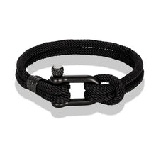 将图片加载到图库查看器，Navy style Camping Parachute cord Survival Anchor Bracelet Men Women with Black Stainless Steel Sport Buckle
