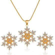 将图片加载到图库查看器，2 Pcs/set Snowflake Necklace Earrings Christmas Luxury Jewelry Accessories Christmas Valentine&#39;s Party Gifts 2020 Silver Color
