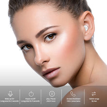 将图片加载到图库查看器，sarah SQRMINI X20 Ultra Mini Wireless Single Earphone Hidden Small Bluetooth 3 hours Music Play Button Control Earbud With Charge Case
