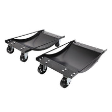将图片加载到图库查看器，2-Piece 3.5&quot; Auto Car Wheels Dolly Set Black
