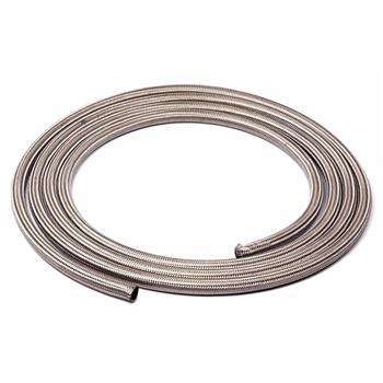 4AN 10Ft General Type Stainless Steel Braided Fuel Hose Silver