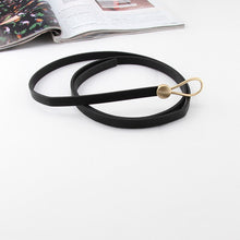 将图片加载到图库查看器，Luxury Brand Women Belts Thin Golden Buckle PU Leather Strap For Dress Trousers Casual Black Ladies Female Designer Waistband
