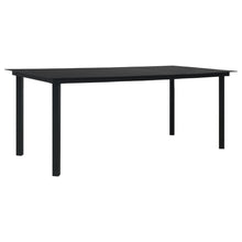 将图片加载到图库查看器，Garden Dining Table Black Steel and Glass Outdoor Patio Multi Sizes
