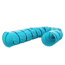 将图片加载到图库查看器，18&#39; Agility Training Tunnel Pet Dog Play Outdoor Obedience Exercise Equipment Blue
