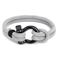 将图片加载到图库查看器，Navy style Camping Parachute cord Survival Anchor Bracelet Men Women with Black Stainless Steel Sport Buckle
