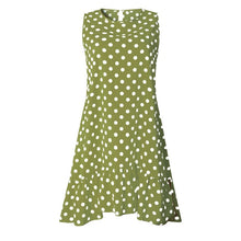 将图片加载到图库查看器，Lossky Women Summer Dress Polka Dot Chiffon Sleeveless Beach Mini Casual Yellow Sundress 2020 Fashion Plus Size Dress For Women
