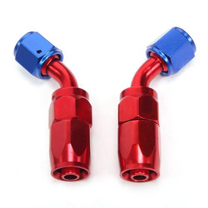 6AN 20-Foot Universal Silver Fuel Hose   10 Red and Blue Connectors