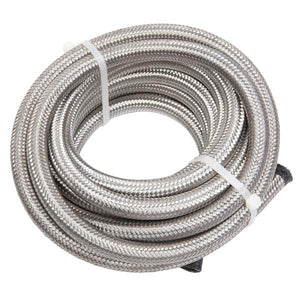 6AN 20-Foot Universal Silver Fuel Hose   10 Red and Blue Connectors