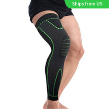 将图片加载到图库查看器，1PCS Mumian S33 Classic Black And Green Knitted Thermal Lengthen Sports Kneecaps
