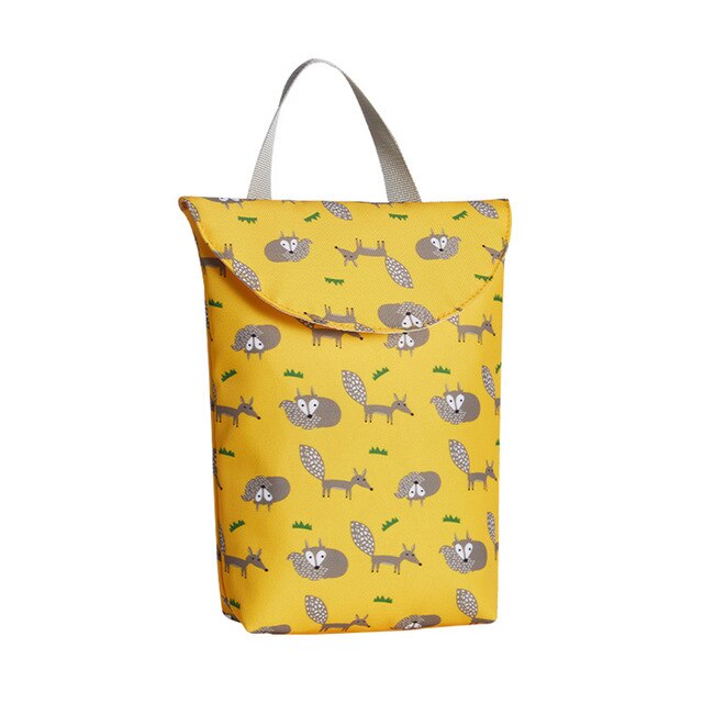 Prints Cartoon Baby Diaper Bag for Mom Waterproof Reusable Bags Nappy Storage Mommy Bag for Stroller Travel Wet Dry Bags 24x20cm