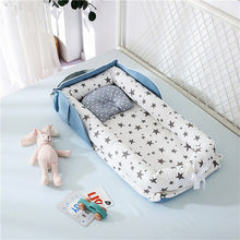 将图片加载到图库查看器，Portable Newborn Baby Crib Nest Bed for Baby Boys Girls Travel Infant Cotton Cradle Crib Baby Sleeping Set
