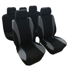 将图片加载到图库查看器，9pcs General Seasons 5 Seats Car Seat Covers Set Gray &amp; Black
