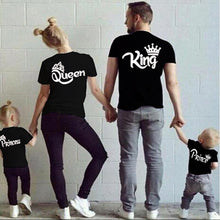 将图片加载到图库查看器，Cotton Matching Family Shirts Family Matching Clothes Matching Father Mother Daughter Son Clothes T-shirt King Queen T shirt
