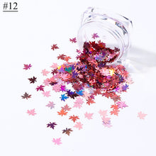 将图片加载到图库查看器，1 Box Maple Leaves Nail Art Sequins Holographic Glitter Flakes Paillette Chameleon Stickers For Nails Autumn Design Decor SA1528
