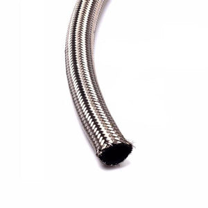 4AN 10Ft General Type Stainless Steel Braided Fuel Hose Silver