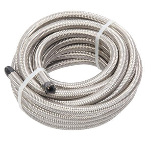 4AN 20-Foot Universal Stainless Steel Braided Fuel Hose Silver