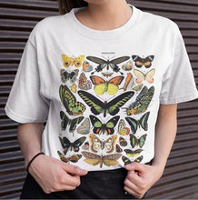 将图片加载到图库查看器，VIP HJN Butterfly T Shirt Aesthetic Cotton T Shirt Women Harajuku Graphic Tees Shirt Sun Flower Butterfly Women&#39;s T-shirt
