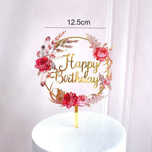 将图片加载到图库查看器，Gold Unicorn Acrylic Cake Topper Flamingo Happy Birthday Cupcake Topper For Baby Shower Mermaid Unicorn Party Cake Decorations
