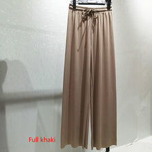 将图片加载到图库查看器，Soft Comfort Women Pants 2020 New High Waist Casual Summer Slacks Pants Women Ice Silk Ankle-Length Long Trousers Female Slacks

