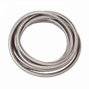 4AN 10Ft General Type Stainless Steel Braided Fuel Hose Silver