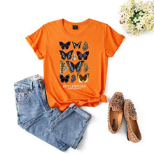 将图片加载到图库查看器，Butterfly Aesthetic T Shirt Butterflies In My Stomach Graphic Tee Harajuku Hipster Cute Flower Butterfly Women&#39;s Casual T-shirt
