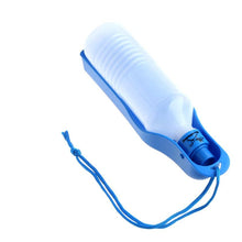 将图片加载到图库查看器，Potable Pet Dog Cat Water Feeding Drink Bottle Dispenser Travel Bowl 500ml Blue
